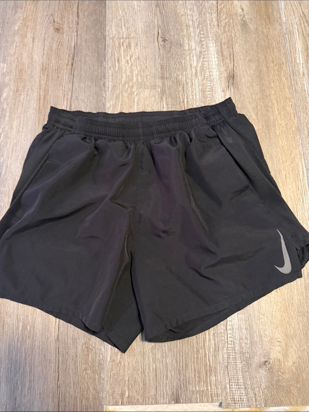 Nike Dri Fit Black Athletic Running Shorts with Reflective Swoosh